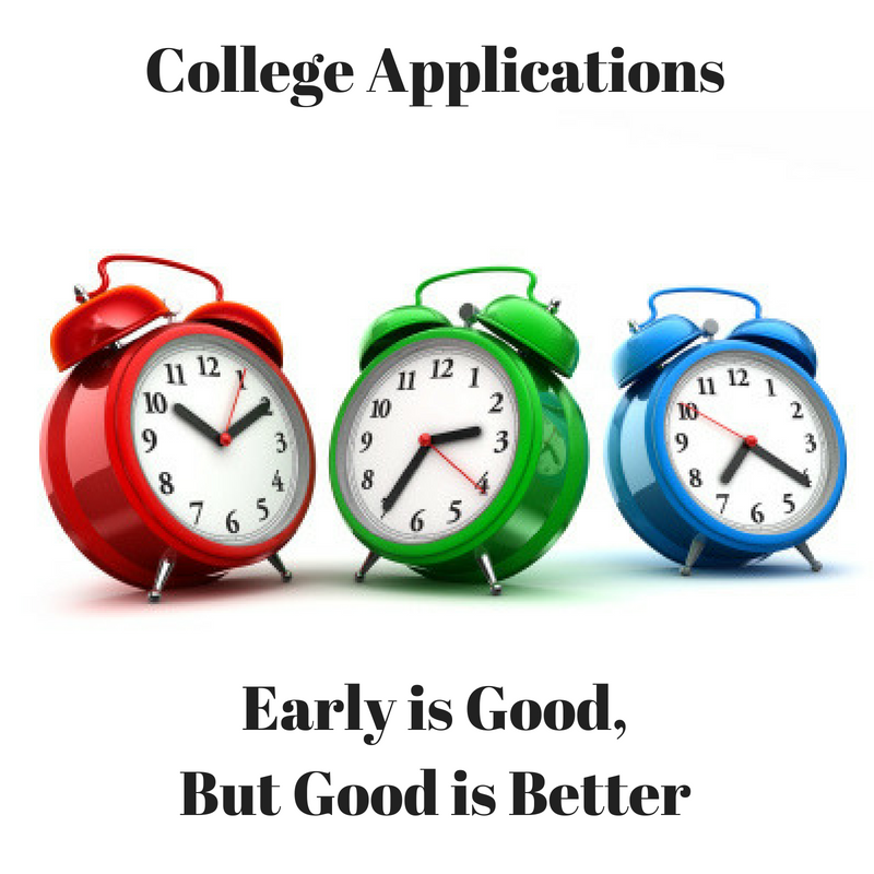 College Applications: Early is Good, But Good is Better
